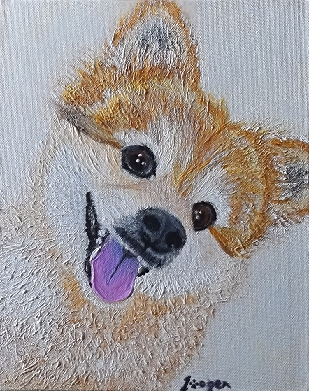 Hand painted - Pomeranian Dog Portrait