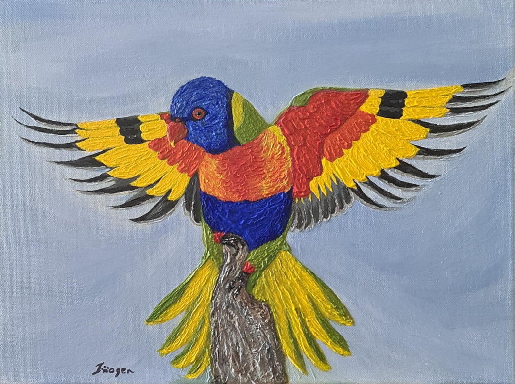 Hand Painted - Rainbow Lorikeet Bird Portrait