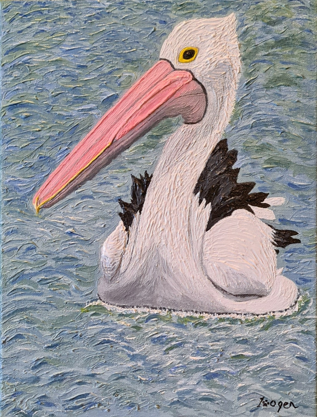 Hand Painted - Pelican Bird Portrait