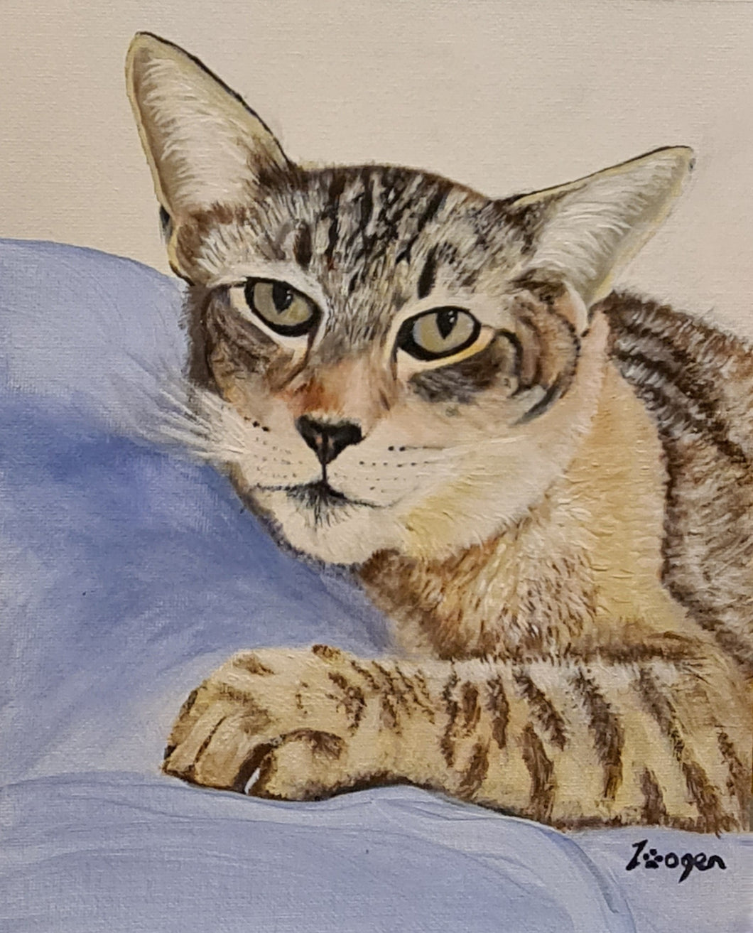 Hand Painted - Oriental Cat Portrait